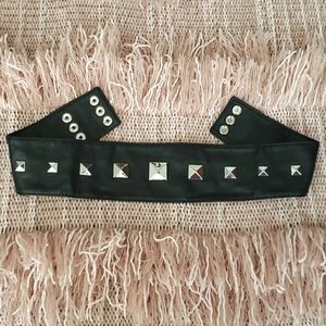 Faux Leather Studded Belt